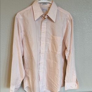Elegant Light Pink Striped Dress Shirt